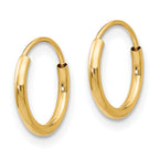 14K Gold Endless Hoop Earrings with Polished Nickel-Free Finish