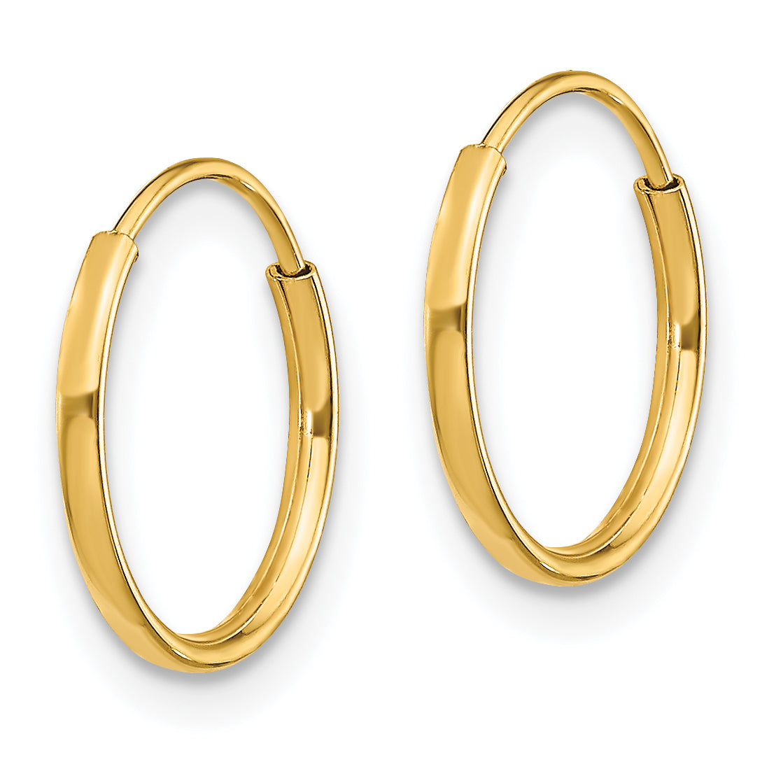 14K Gold Endless Hoop Earrings with Polished Finish for Women Secondary image