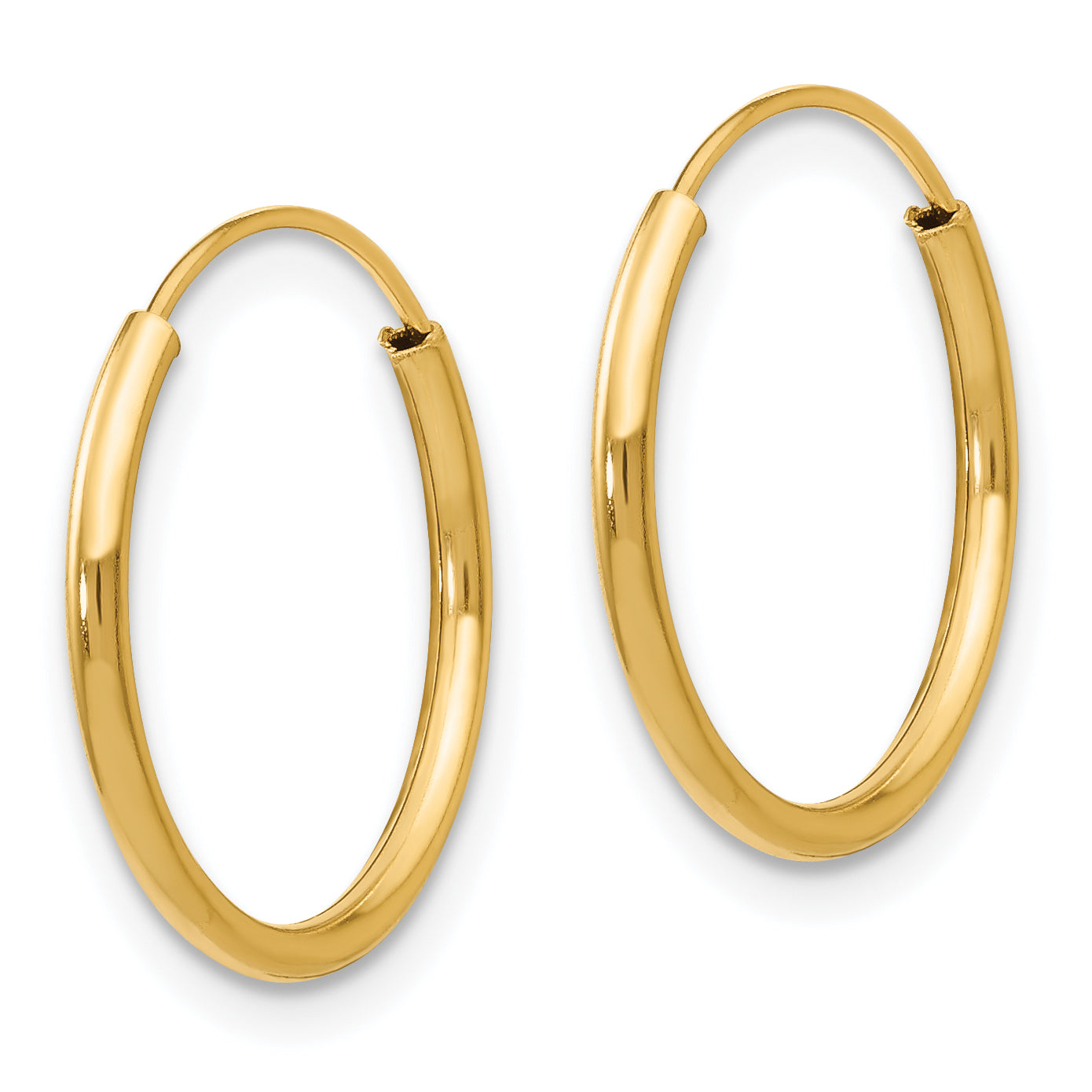 14K Gold Endless Hoop Earrings with Polished Finish and Hidden Closure Secondary image