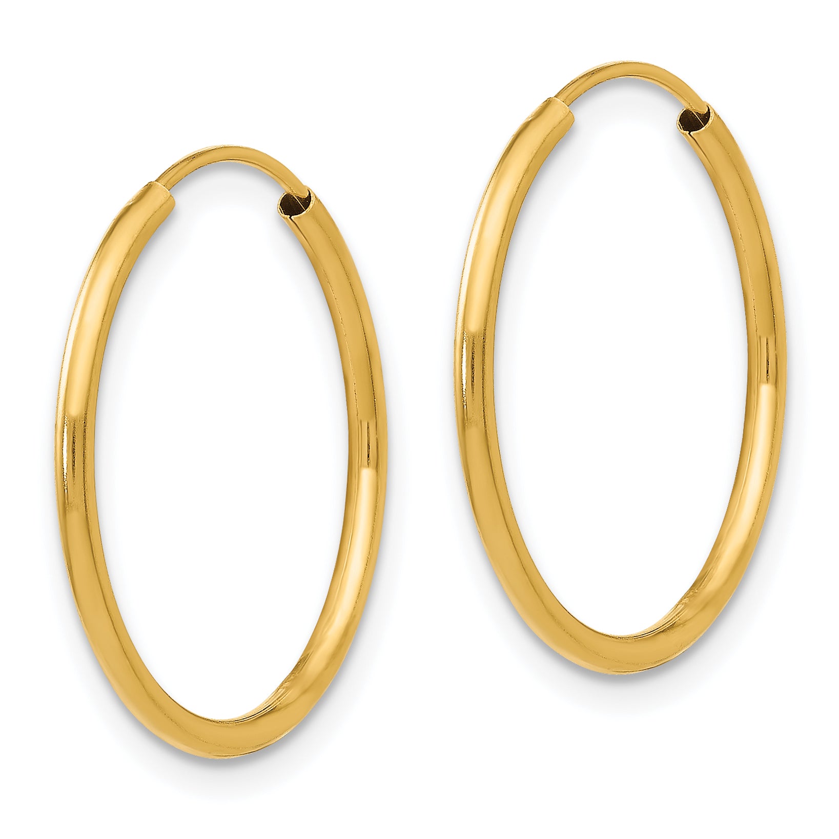 14K Gold Endless Hoop Earrings Polished Hollow Design Nickel-Free Secondary image