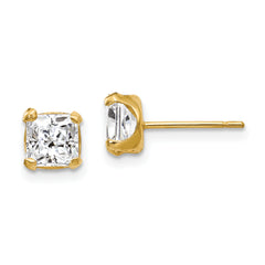 14k Madi K 5mm Square CZ Post Earrings