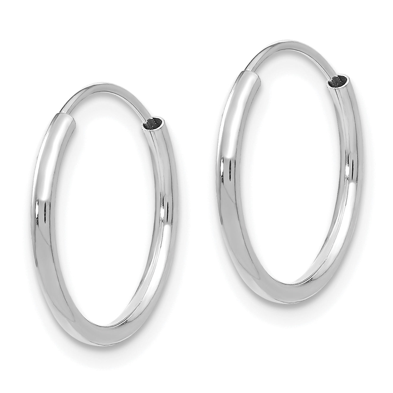14K White Gold Endless Hoop Earrings with Polished Finish by Sophia Jewelers Secondary image