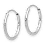 14K White Gold Endless Hoop Earrings with Polished Finish by Sophia Jewelers