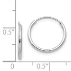 14K White Gold Endless Hoop Earrings with Polished Finish by Sophia Jewelers