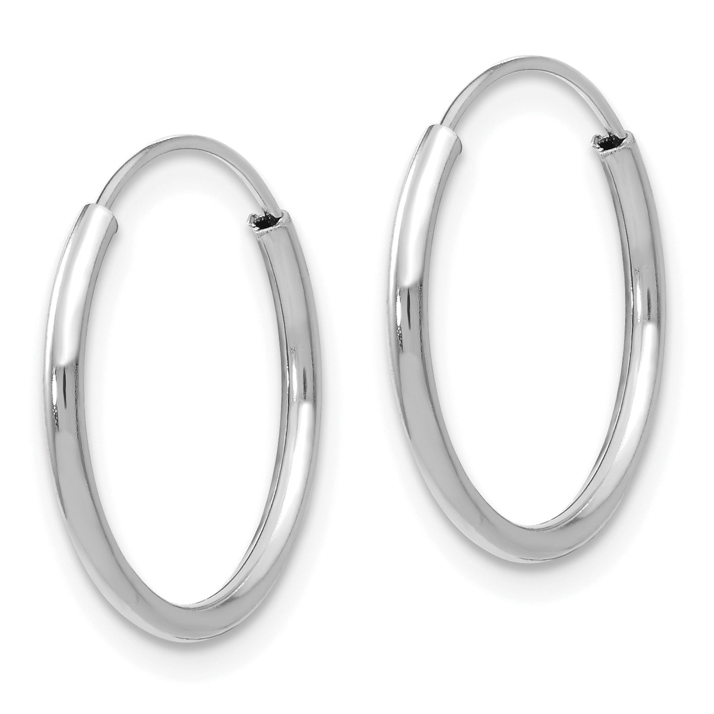 Sophia Jewelers 14K White Gold Endless Hoop Earrings with Polished Elegance Secondary image