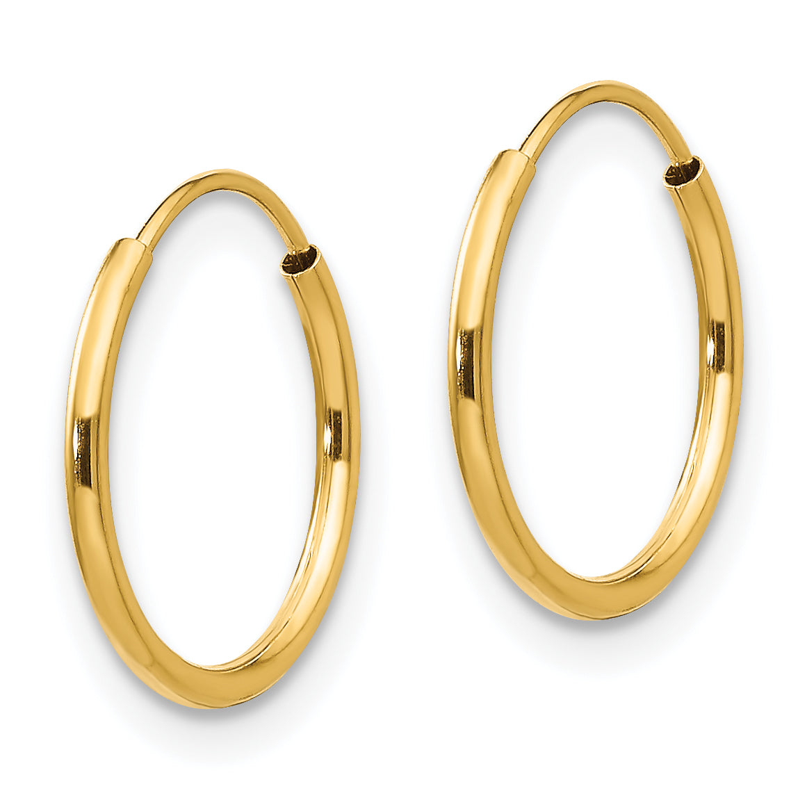 14K Gold Polished Endless Hoop Earrings for Women Nickel Free Secondary image