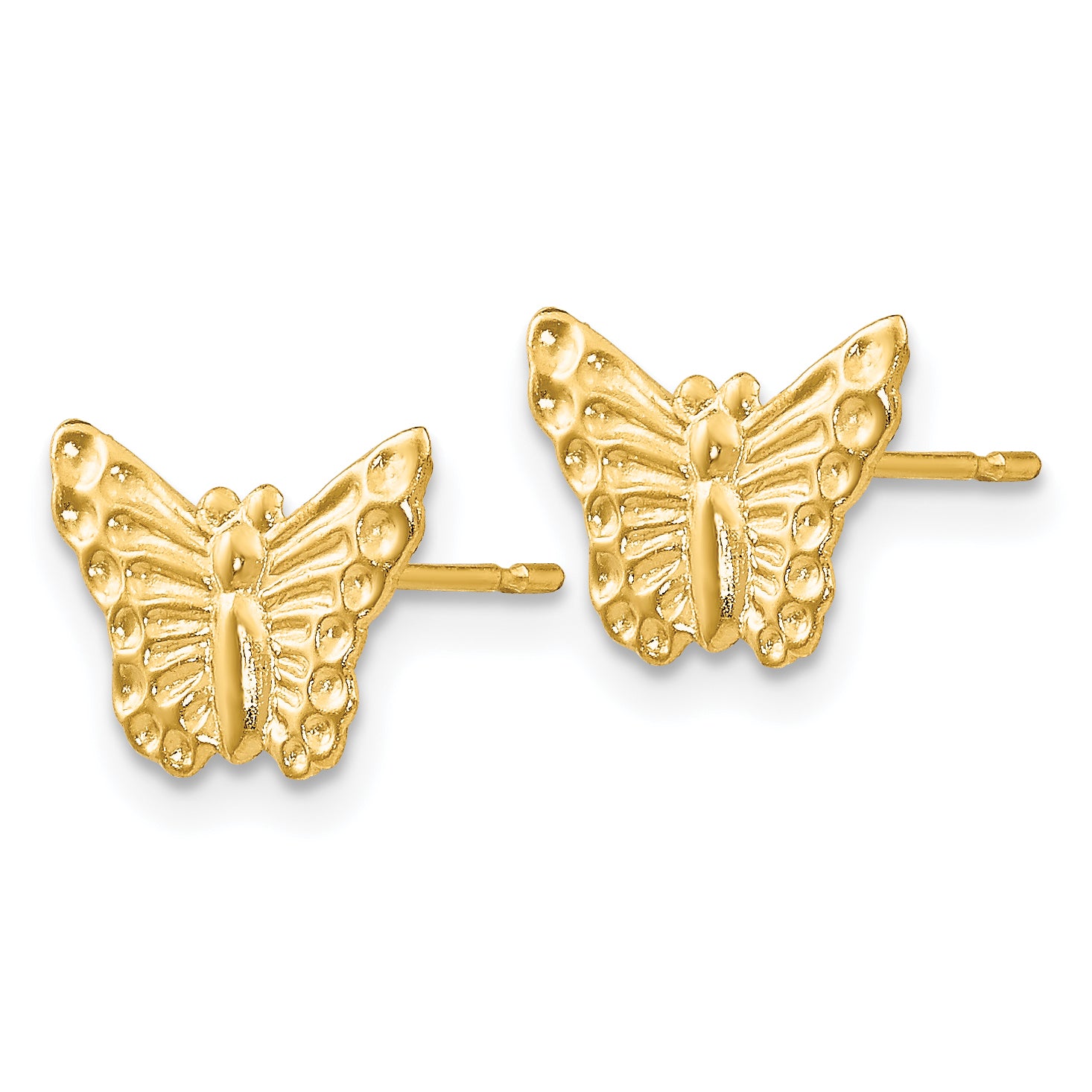 14K Gold Butterfly Earrings with Polished Finish and Nickel-Free Design Secondary image