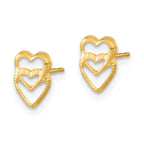 14K Gold Polished Heart Earrings for Women with Nickel-Free Comfort