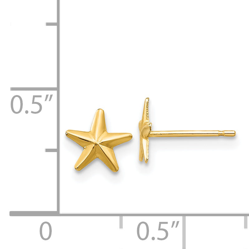 14K Gold Polished Button Earrings with Nickel-Free Design