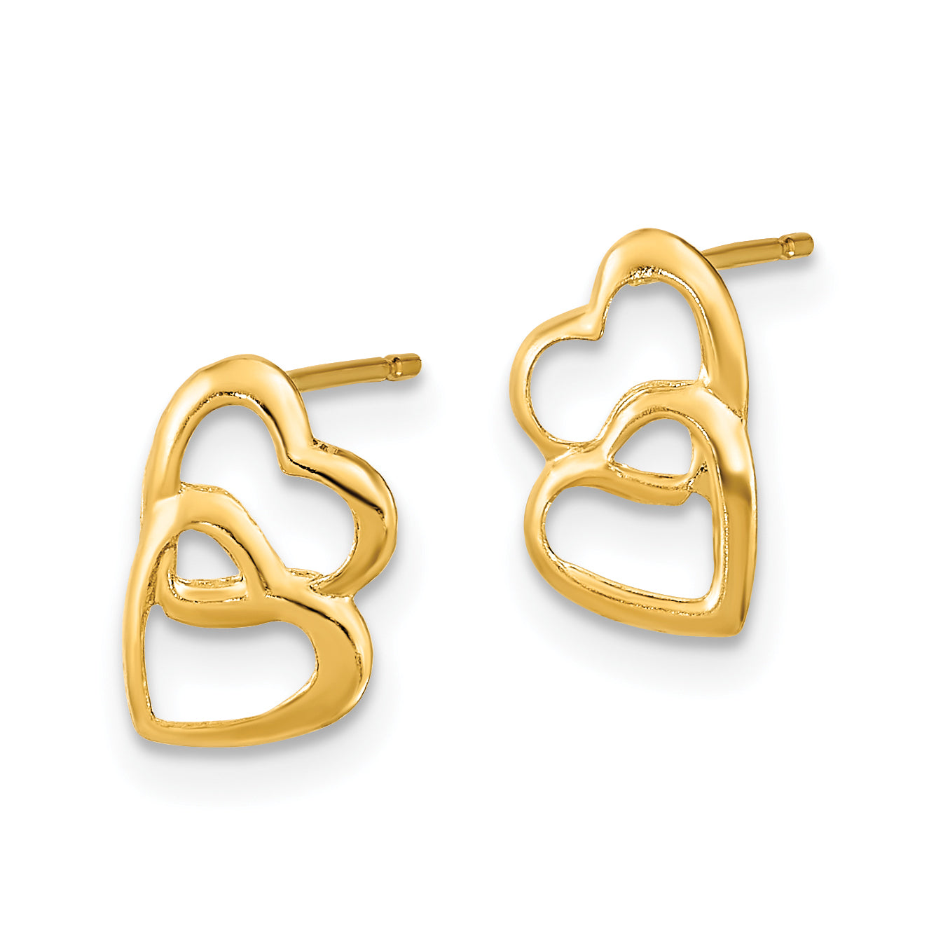 14K Gold Polished Heart Earrings for Women Nickel Free Elegance Secondary image