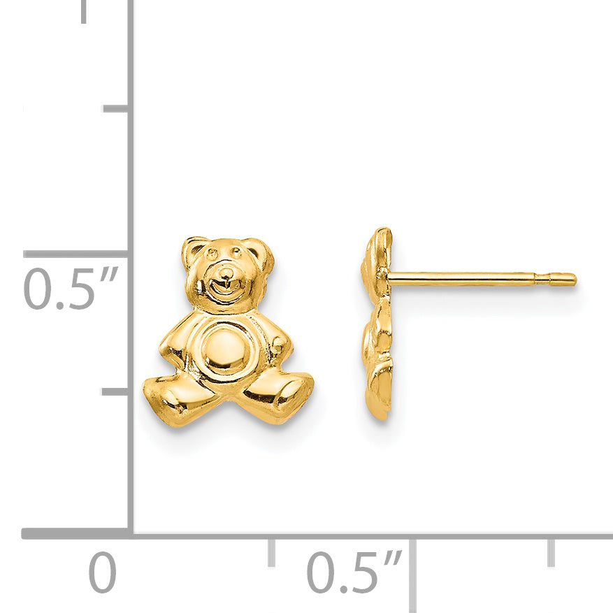 14k Madi K Teddy Bear Post Earrings