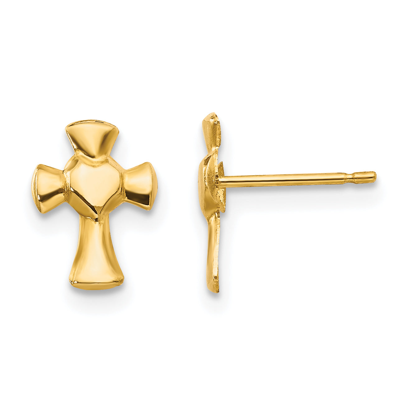 14k Madi K Heart Cross Post Earrings Main image