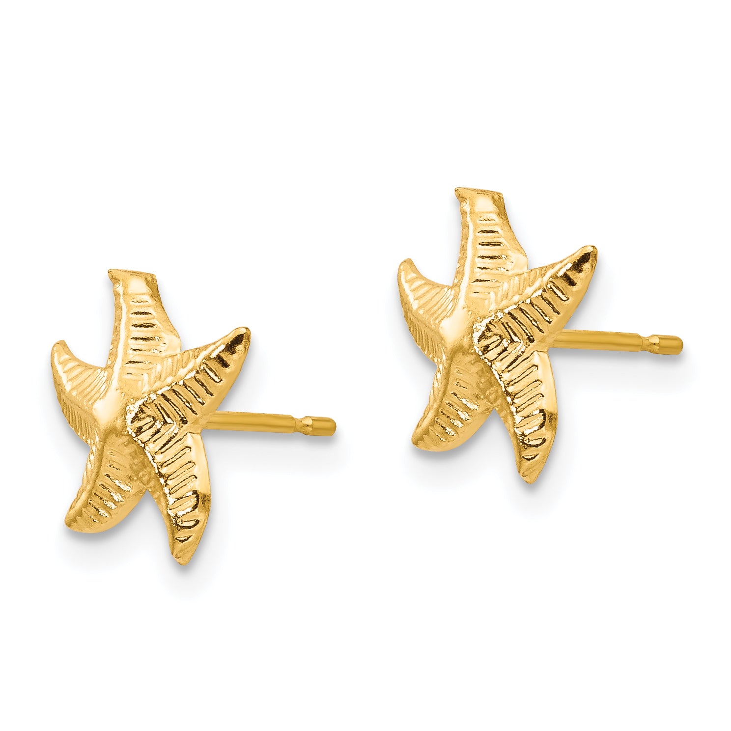 14K Gold Starfish Earrings with Polished Nickle-Free Finish Secondary image