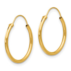 Sophia Jewelers 14K Gold Endless Hoop Earrings with Polished Finish
