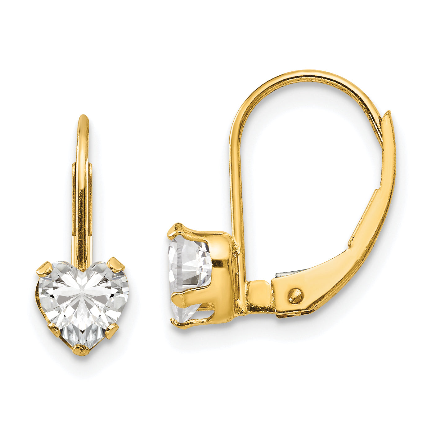 14k Madi K CZ Heart Leverback Earrings Main image