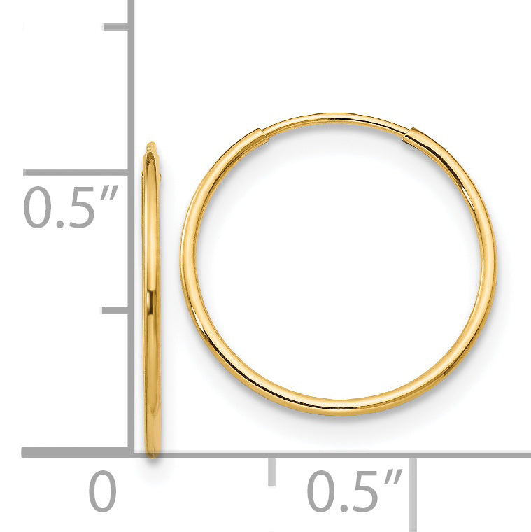 14K Gold Polished Hoop Earrings for Women Nickel Free & Elegant