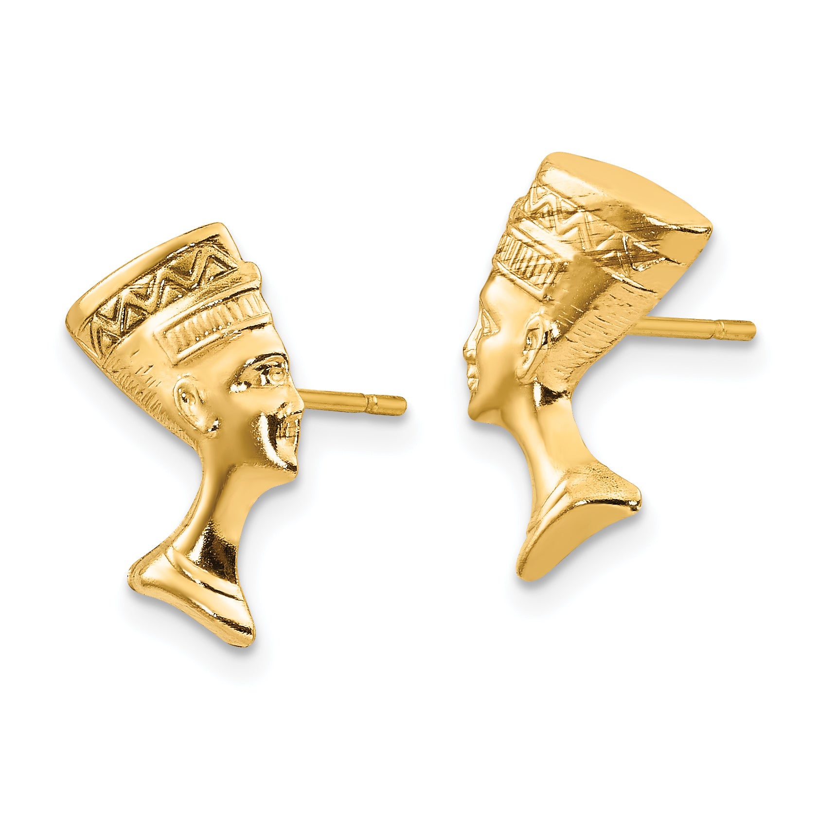 14K Gold Nefertiti Earrings with Polished Finish Nickel Free Secondary image