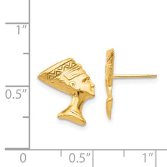14K Gold Nefertiti Earrings with Polished Finish Nickel Free
