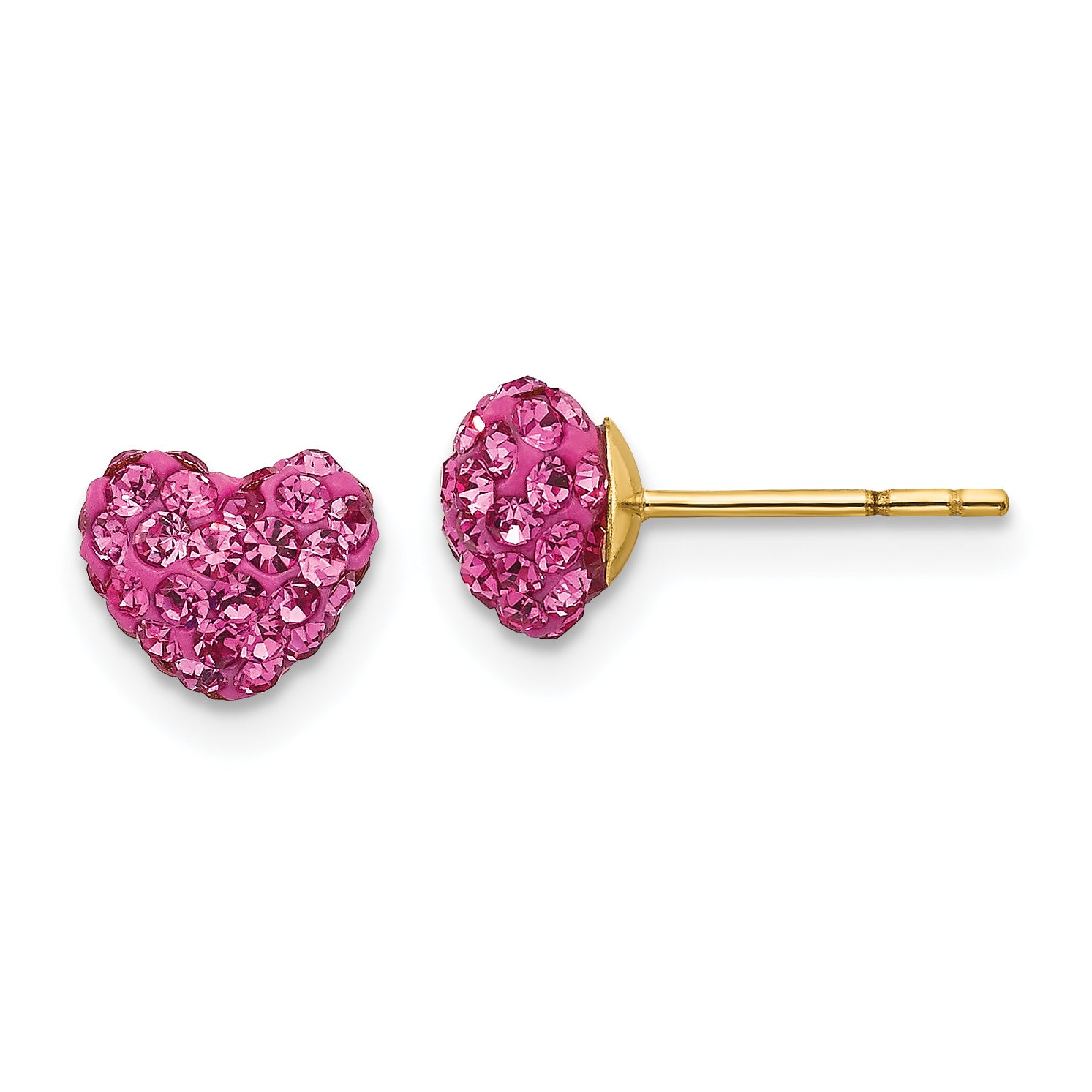 14k Madi K Post Multi Pink Crystal Heart Earrings Main image
