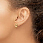 14K Gold Claddagh Earrings with Polished Finish Nickel-Free
