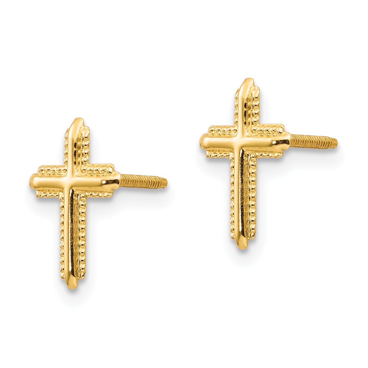 14K Gold Madi K Cross Earrings with Polished Finish for Women Secondary image