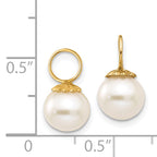14K Gold Cultured Pearl Hoop Enhancer Earrings in Elegant Polished Finish