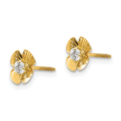 14k Madi K Flower 2.5mm CZ Post Earrings