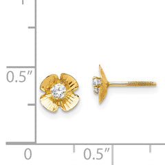 14k Madi K Flower 2.5mm CZ Post Earrings