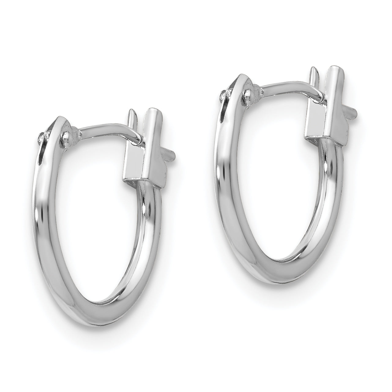 Sophia Jewelers 14K White Gold Polished Hoop Earrings with Rhodium Finish Secondary image