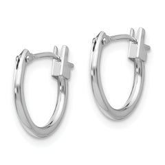 Sophia Jewelers 14K White Gold Polished Hoop Earrings with Rhodium Finish