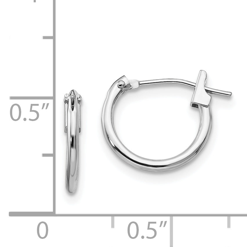 Sophia Jewelers 14K White Gold Polished Hoop Earrings with Rhodium Finish