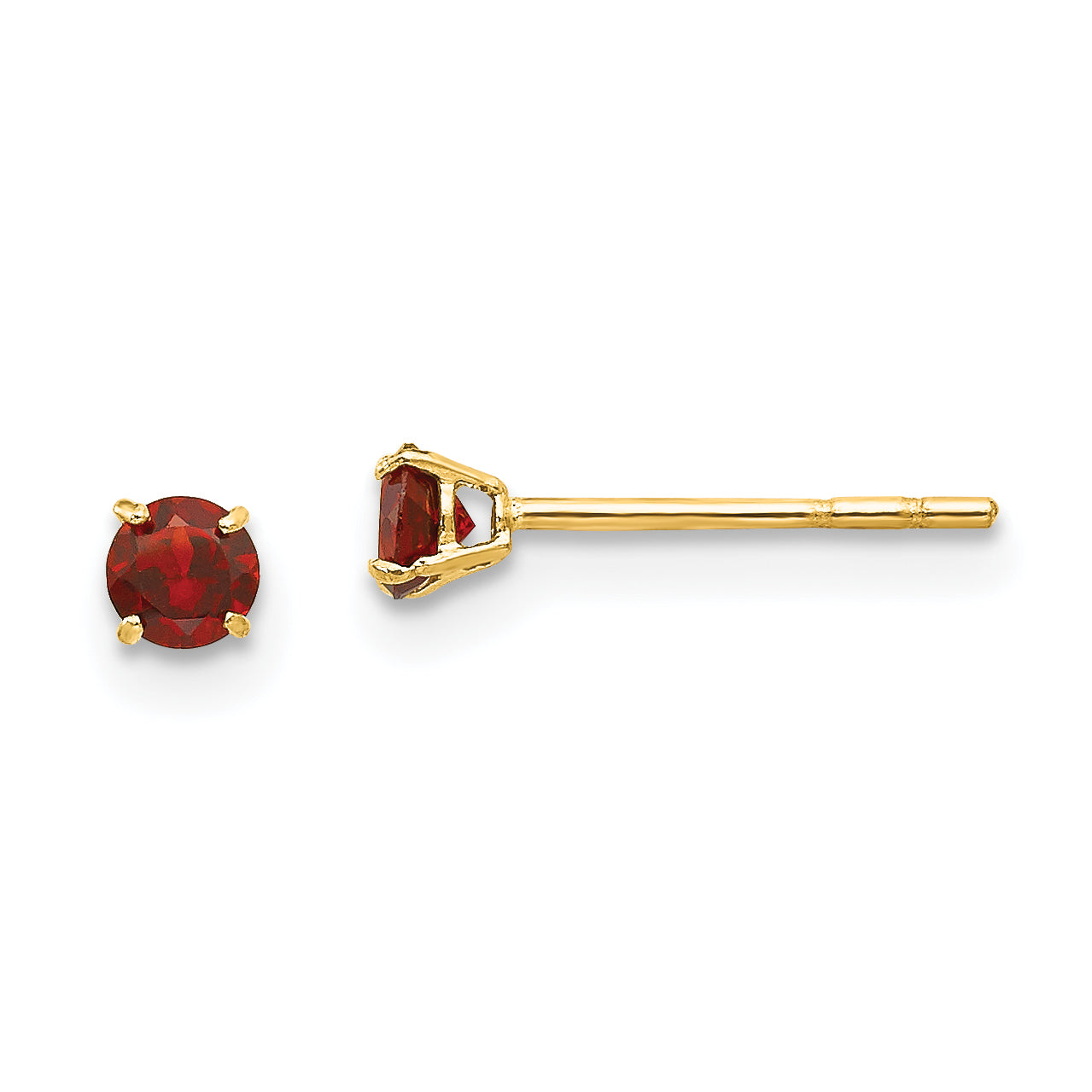 14k Madi K Round Garnet 3mm Post Earrings Main image