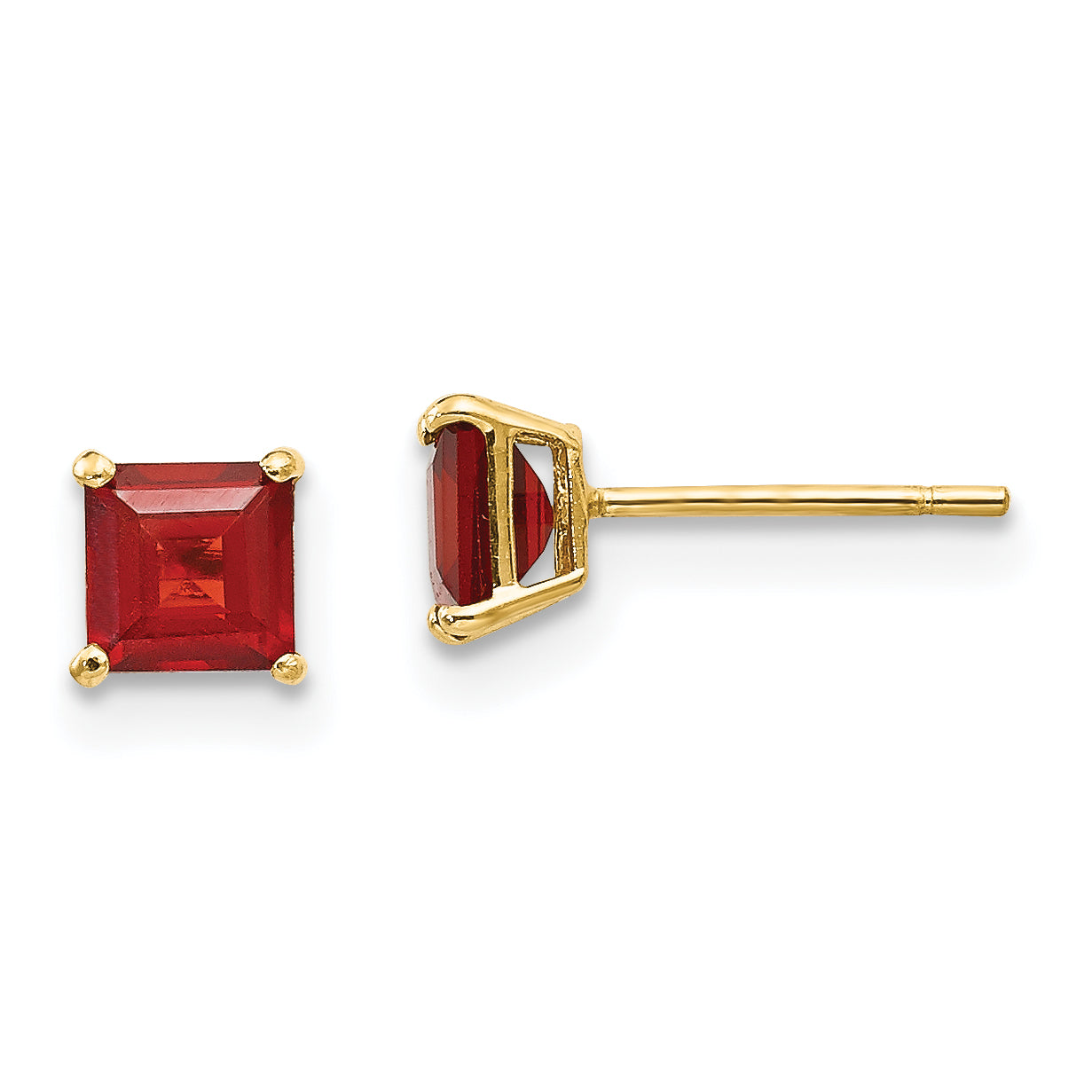 14k Madi K Garnet 4mm Square Post Earrings Main image