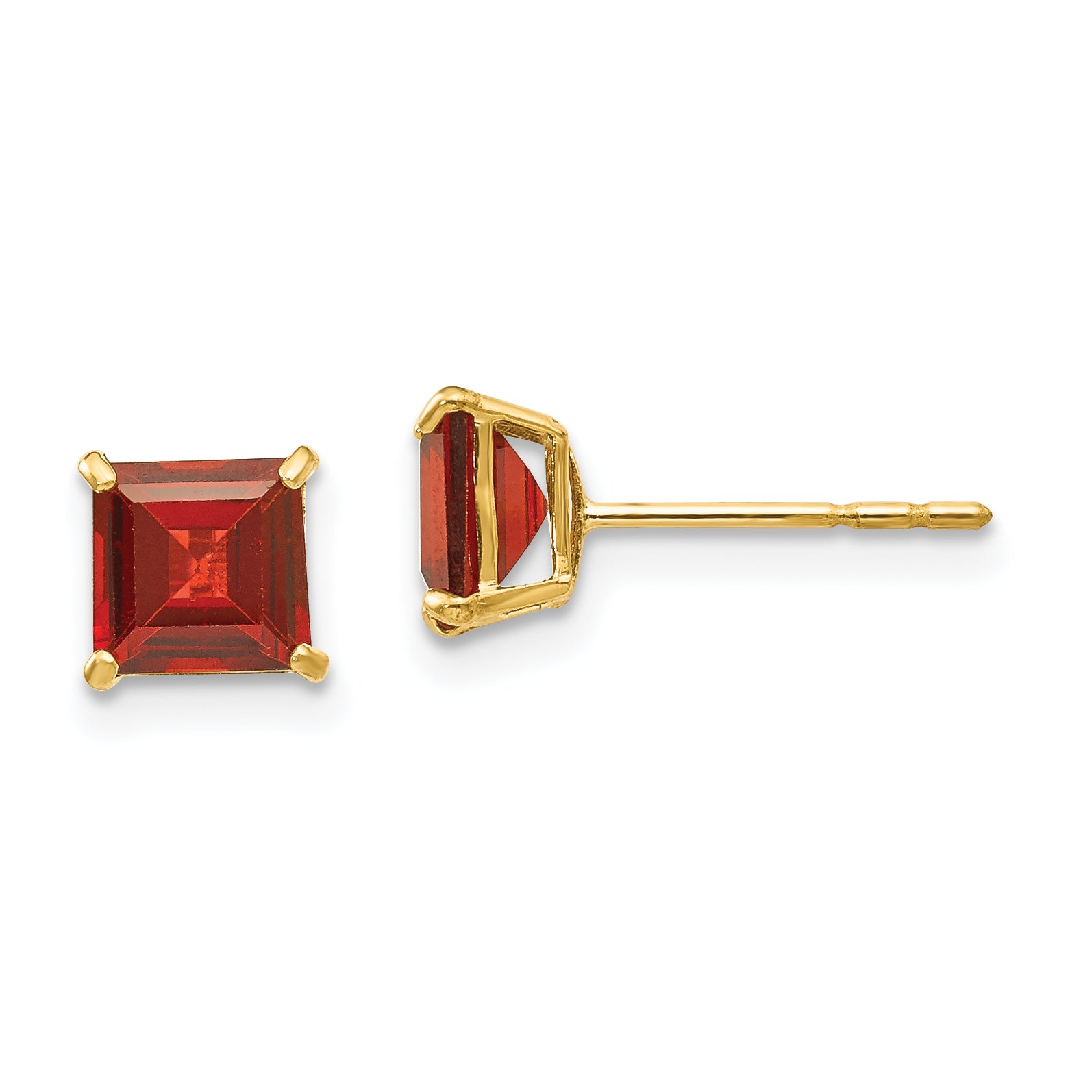 14k Madi K Garnet 5mm Square Post Earrings Main image