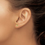 14K Gold Peridot Stud Earrings with Natural Green Gemstones