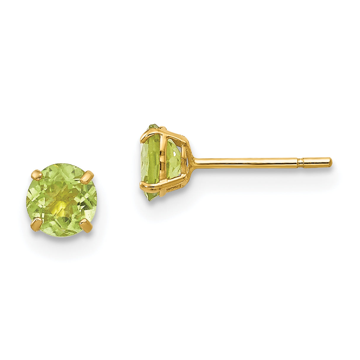 14k Madi K Round Peridot 4mm Post Earrings Main image