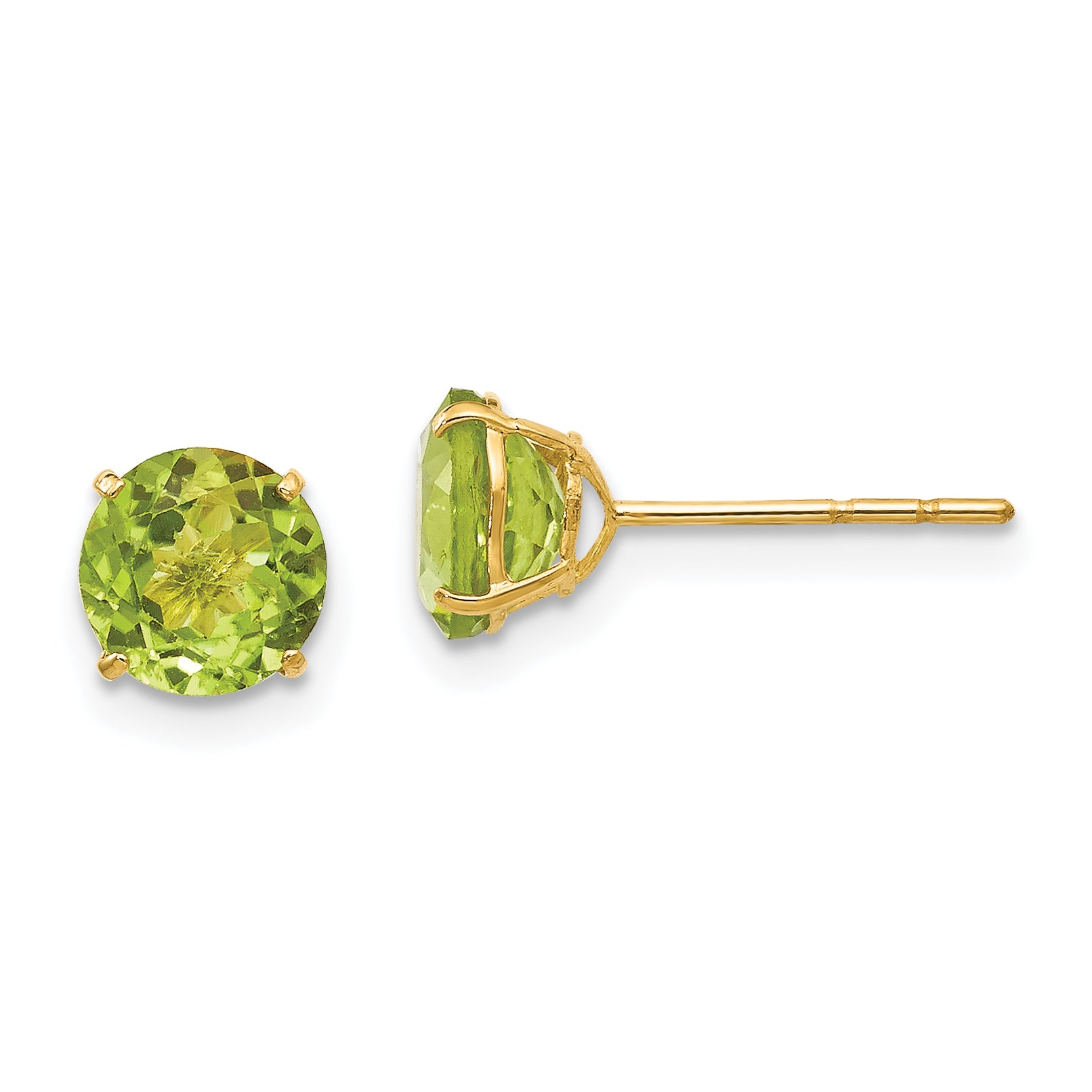14k Madi K Round Peridot 6mm Post Earrings Main image