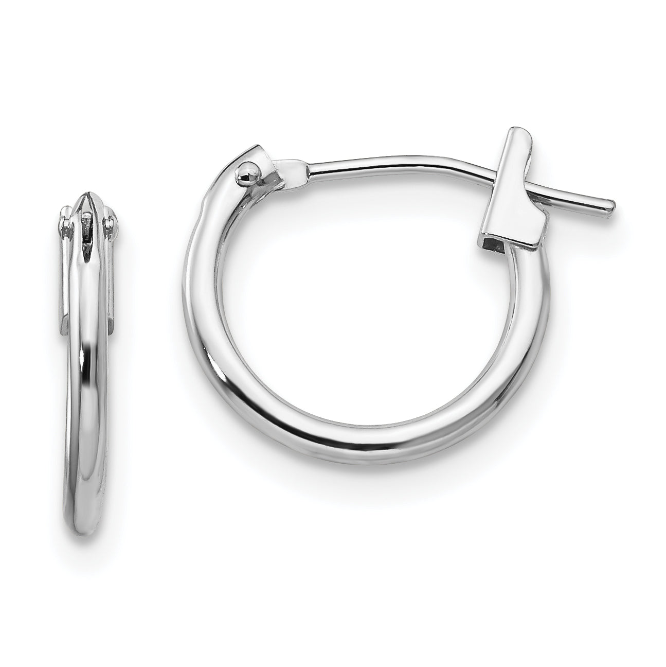 14k White Gold Madi K 1.25mm Hoop Earrings Main image