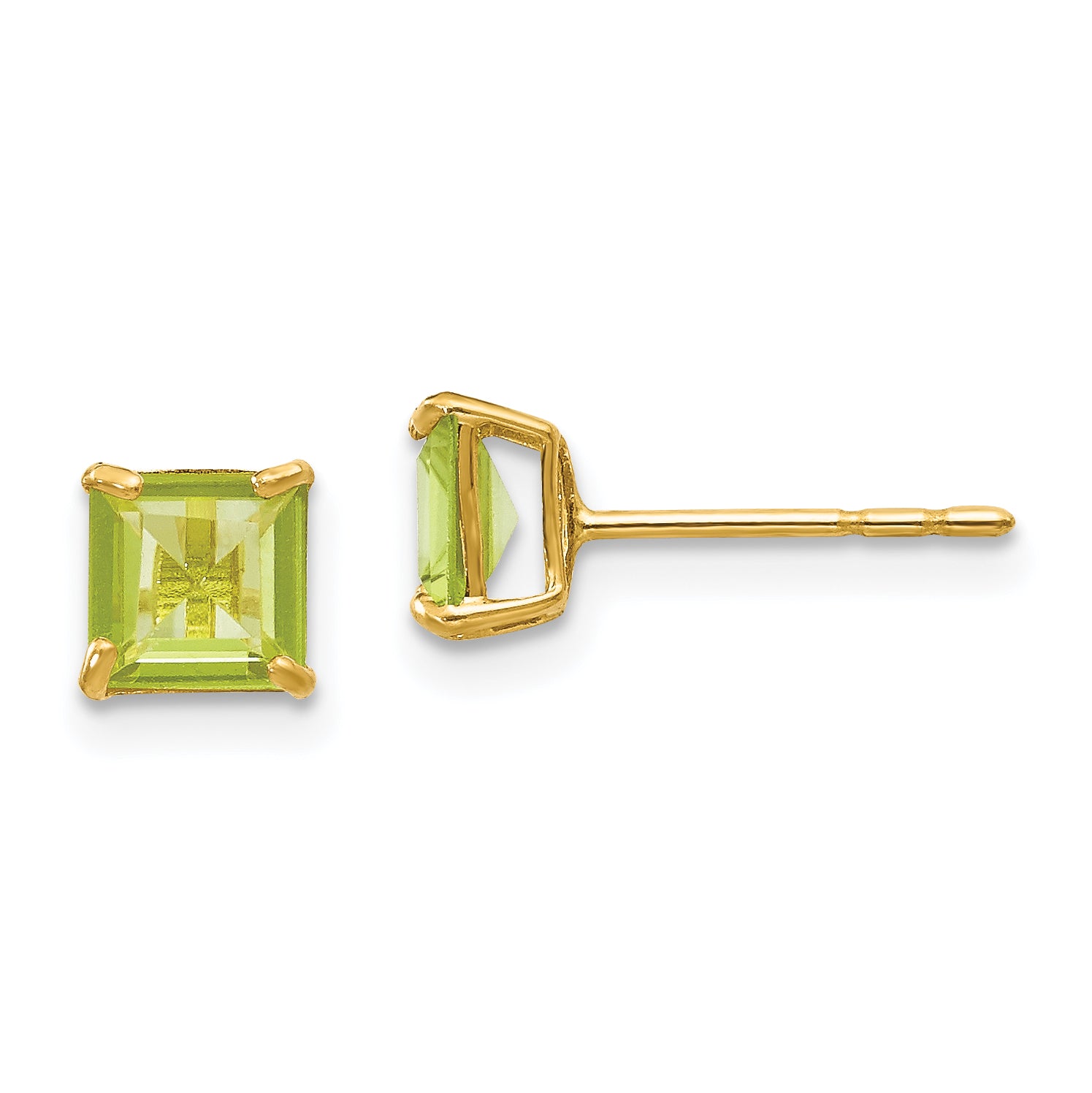 14k Madi K Peridot 5mm Square Post Earrings Main image