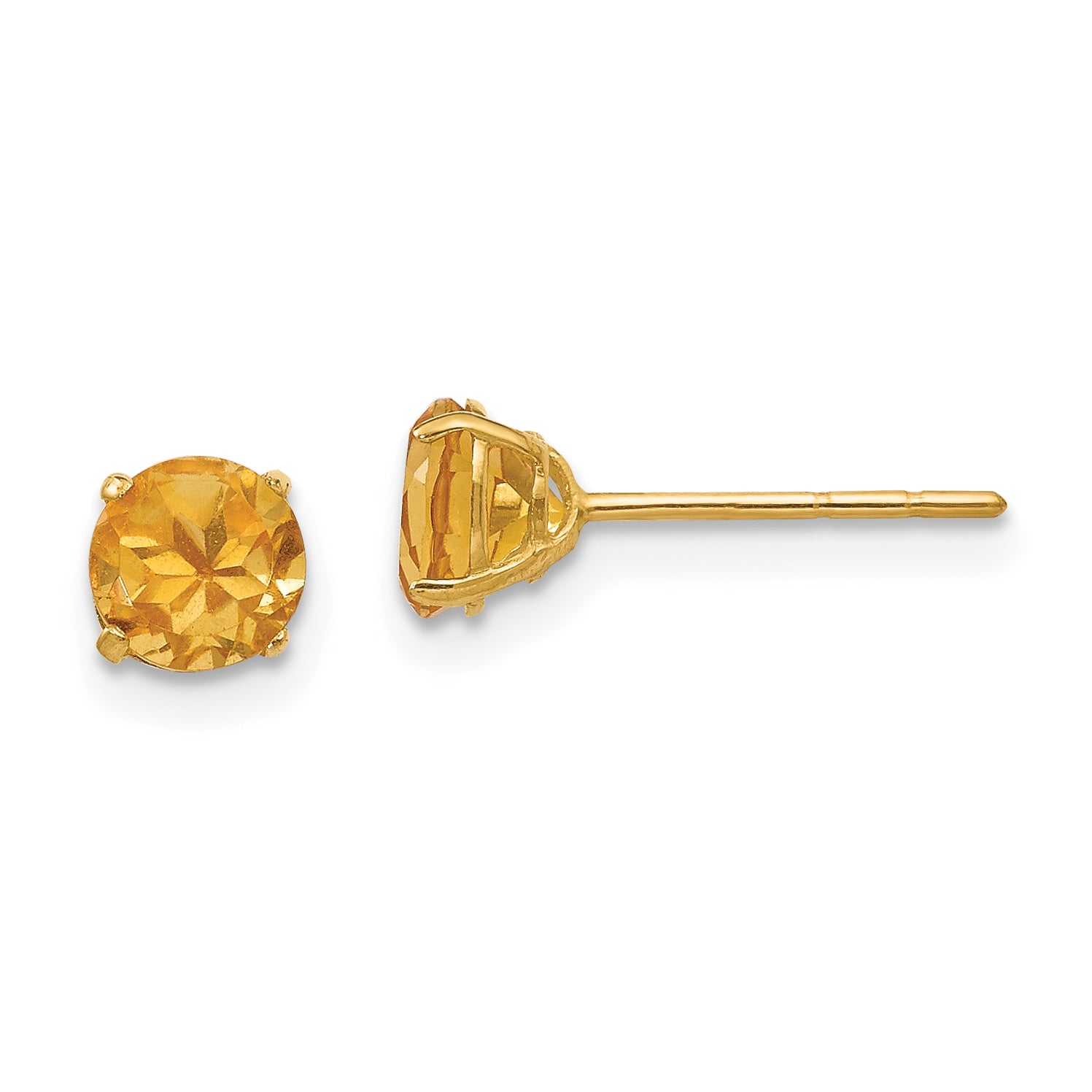 14k Madi K Round Citrine 5mm Post Earrings Main image