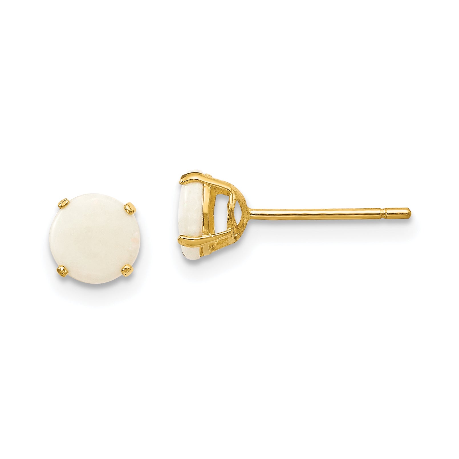 14k Madi K Round Opal 5mm Post Earrings Main image