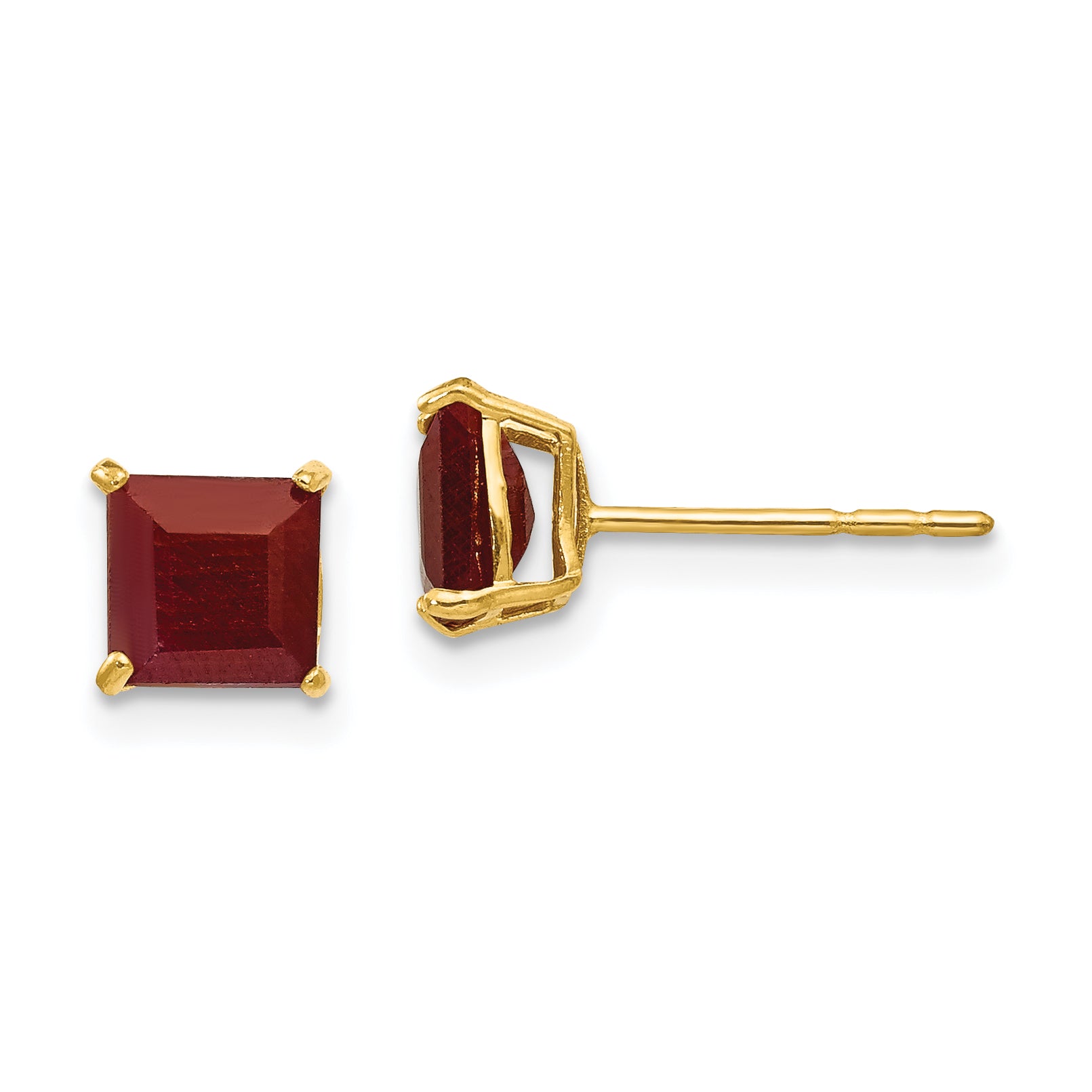 14k Madi K Ruby 5mm Square Post Earrings Main image