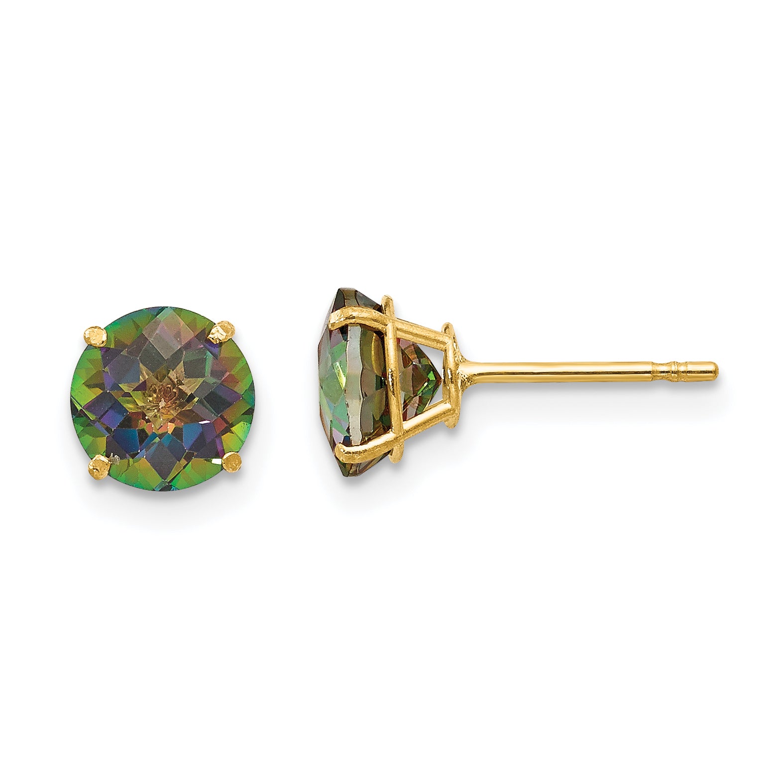 14k Madi K Round Mystic Topaz 6mm Post Earrings Main image