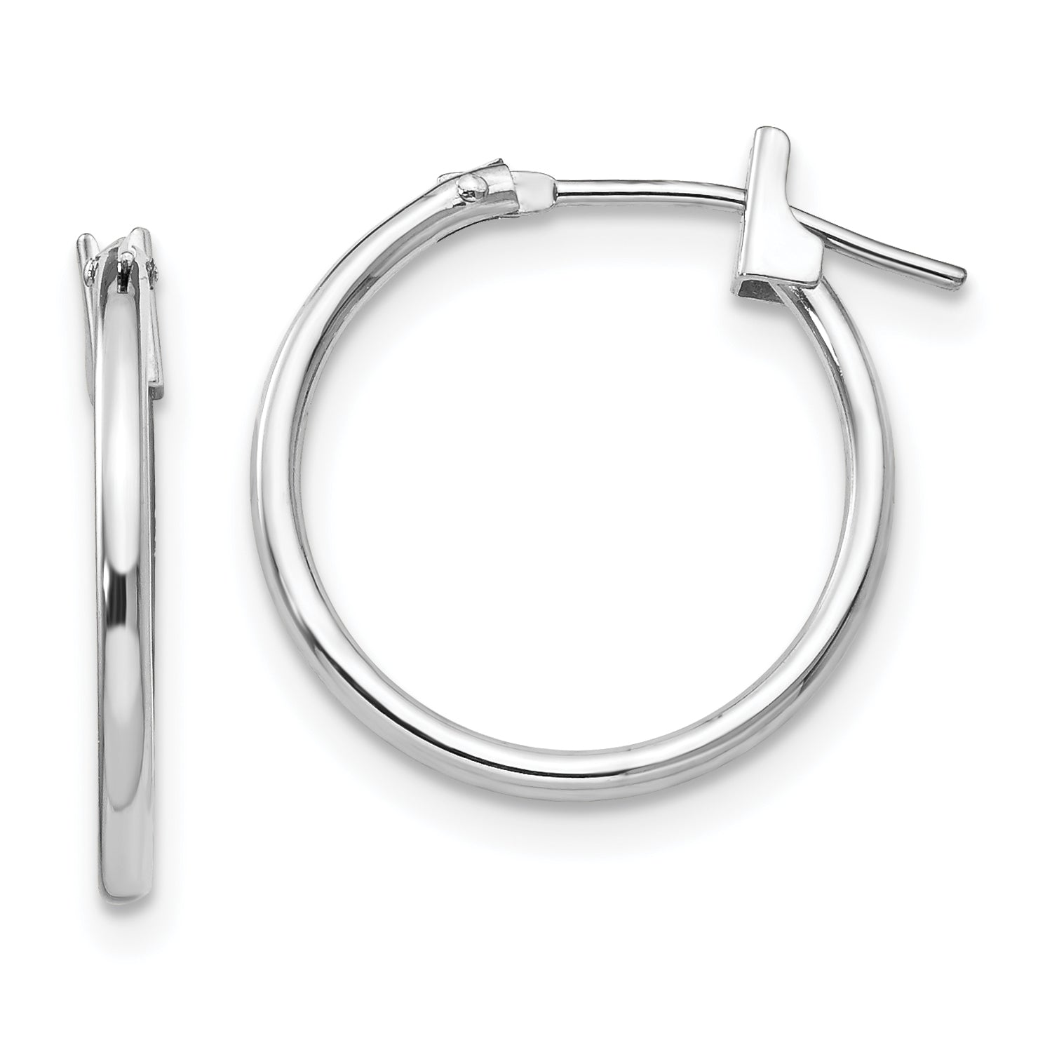 14k White Gold Madi K 1.25mm Hoop Earrings Main image