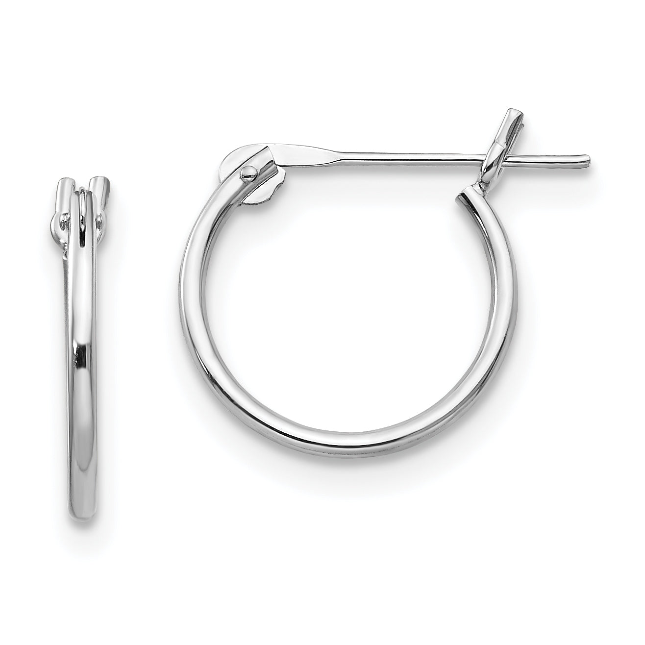 14k White Gold Madi K 1mm Hoop Earrings Main image