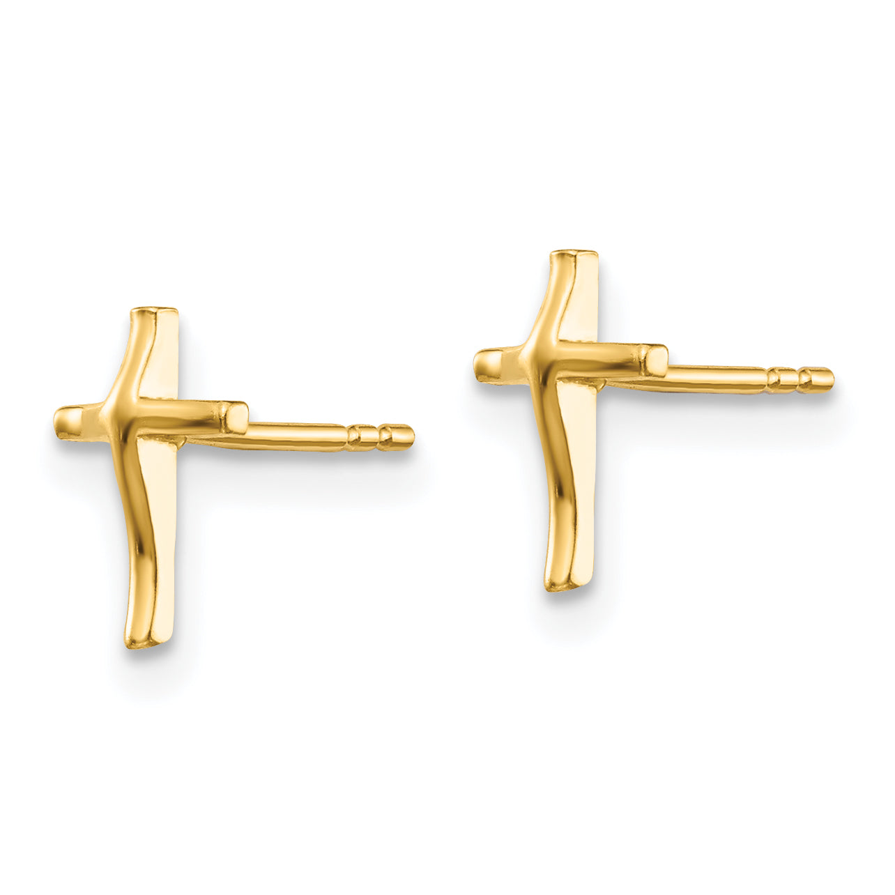 Sophia Jewelers 14K Gold Polished Cross Women's Earrings Elegant Nickel-Free Design Secondary image