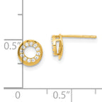 14K Gold Children's CZ Circle Earrings with Polished Finish Gift Ready