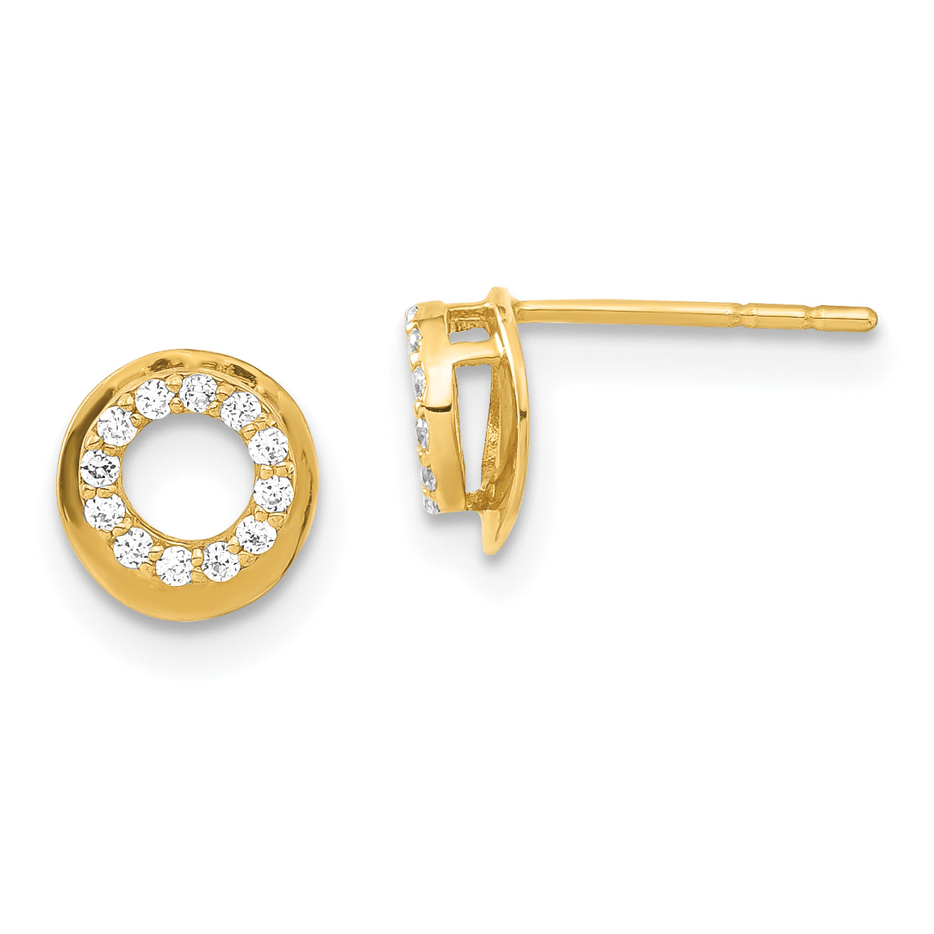 14ky Madi K Childrens CZ Circle Post Earrings
