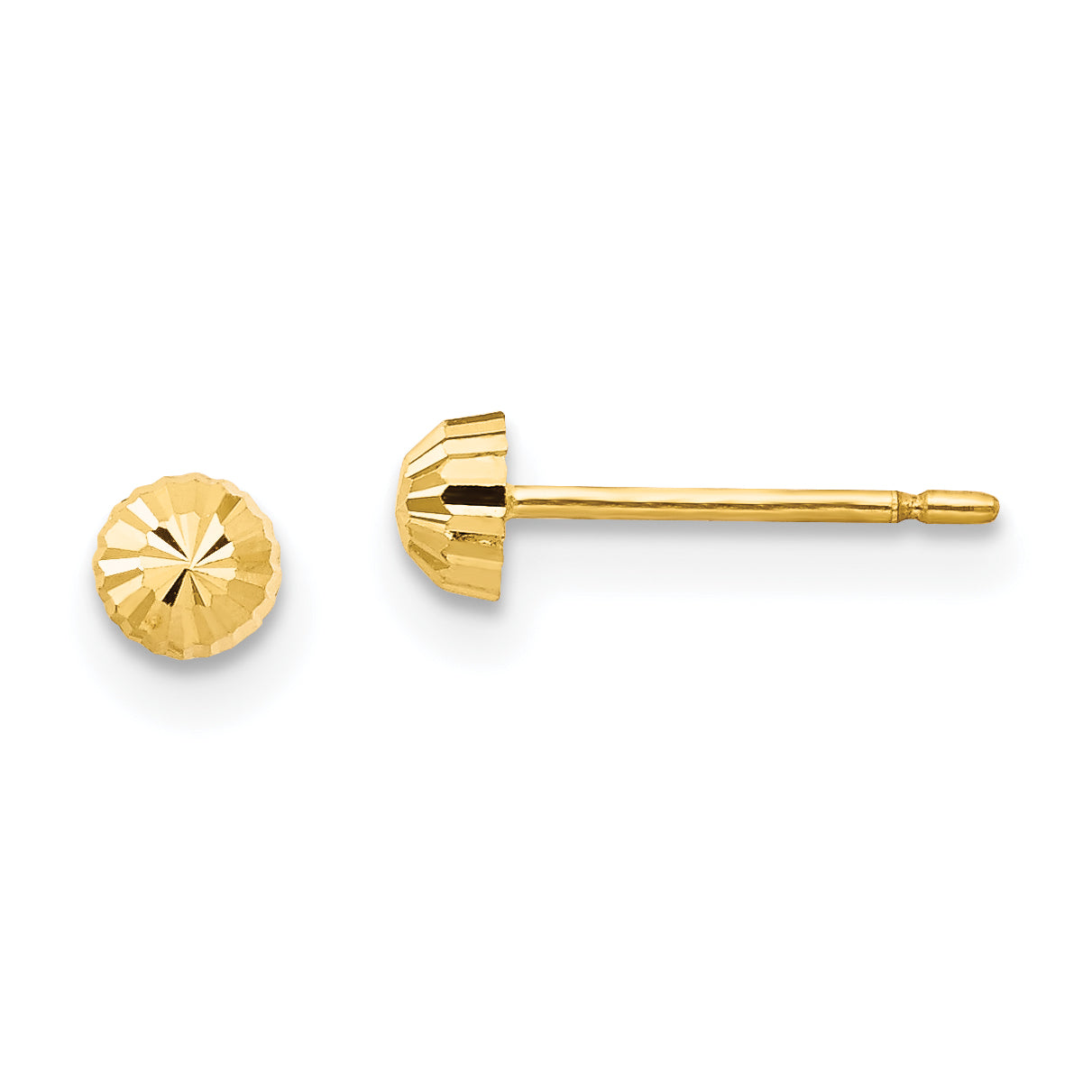 14k Madi K Diamond Cut 3mm Half-Ball Post Earrings Main image