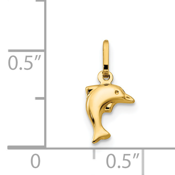 14K Madi K Small Hollow Dolphin Charm